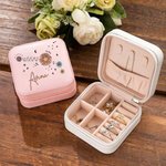 Boîte à Bijoux Personnalisée avec Nom et Motif de Constellation Florale Accessoire Portable Cadeau Anniversaire pour Femme