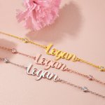 Personalised Diamond Bezel Name Necklace Mother's Day Anniversary Wedding Valentine's Day Gift