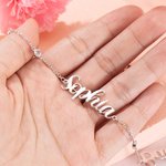 Personalised Diamond Bezel Name Necklace Mother's Day Anniversary Wedding Valentine's Day Gift