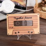 Mixtape moderno de madera personalizado con código QR o Spotify para regalo de 5º aniversario para amantes de la música