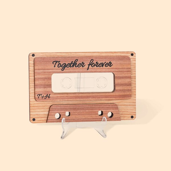 Wooden Mixtape with QR/Spotify Code - 5th Anniv. Gift