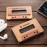 Mixtape moderno de madera personalizado con código QR o Spotify para regalo de 5º aniversario para amantes de la música