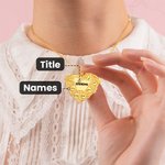 Pendentif en Cœur Gravé Personnalisé avec 1-8 Prénoms et Paumes Cadeau Fête des Mères pour Maman Grand-Mère