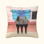 Gepersonaliseerde Moeder en Dochters Shopping Store Throw Pillow Cover voor Moederdag Verjaardagscadeaus
