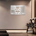 Personalized Metal Gym Sign Dumbbell Home Gym Sign Wall Decor