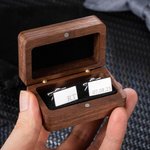 Personalisierte eingravierte Initialen Name Herren Manschettenknöpfe mit Holzbox Geburtstag Hochzeit Vatertag Geschenk für ihn