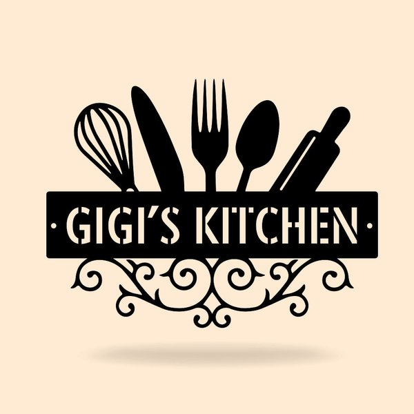 Segno personalizzato in metallo per la cucina