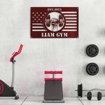 Personalized Metal Gym Sign Dumbbell Home Gym Sign Wall Decor