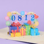Personalized 3D Number Cake Train Music Greeting Card for Family or Friends Birthday Congratulate