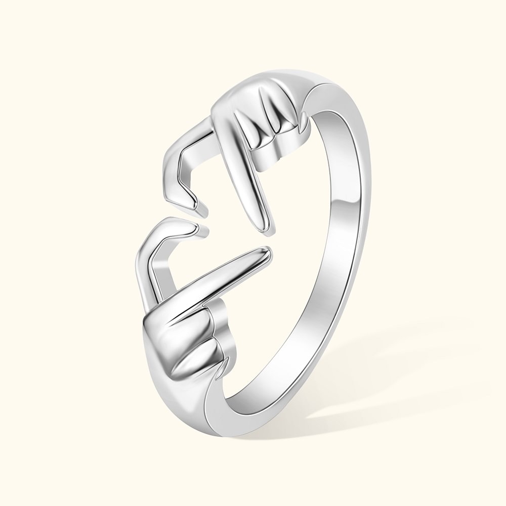 Bague personnalisée coeur d'amour Bague amusante Cadeau pour lui Elle