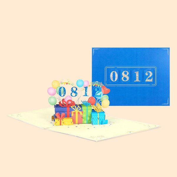 Personalized 3D Number Cake Train Music Greeting Card for Family or Friends Birthday Congratulate