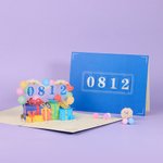 Personalized 3D Number Cake Train Music Greeting Card for Family or Friends Birthday Congratulate
