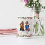 Personifierad Livet är bättre med Besties Systrar Vänner Vit Keramikmugg Kvinnor Vänskap Kaffemugg