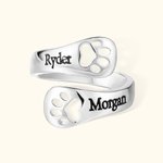 Anillo Personalizado Perro Mascota Huella Anillo Nombre Joyería Grabado