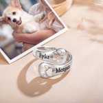 Anillo Personalizado Perro Mascota Huella Anillo Nombre Joyería Grabado