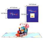 Personalized 3D Number Cake Train Music Greeting Card for Family or Friends Birthday Congratulate