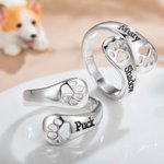Anillo Personalizado Perro Mascota Huella Anillo Nombre Joyería Grabado