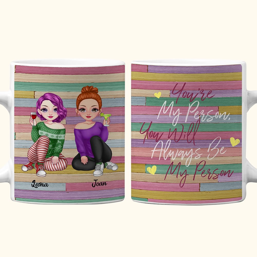 Mug céramique blanc personnalisé You Are My Person Bestie Bff Gifts for Women