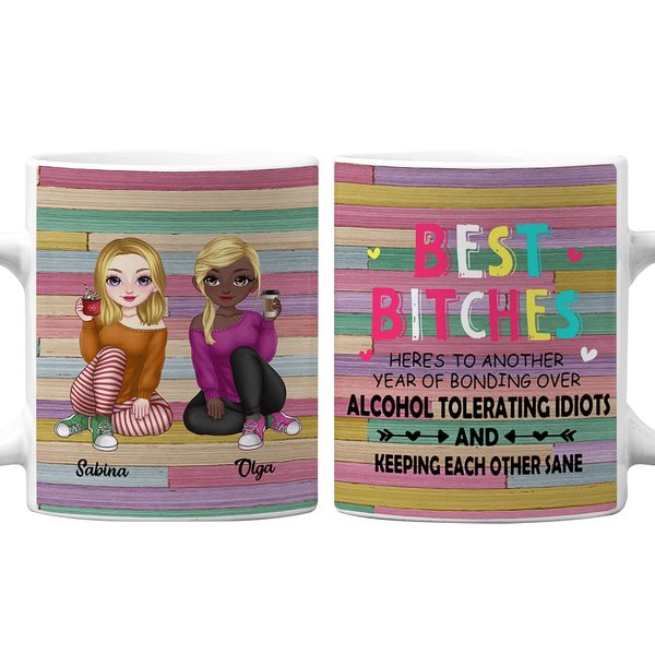 Gepersonaliseerde Grappige Beste Teven Vriendschap Witte Keramische Mok Cadeau voor Haar