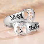Anillo Personalizado Perro Mascota Huella Anillo Nombre Joyería Grabado