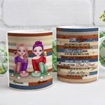 Personalisierte Besties Schwester beste Freunde weißer Keramik-Becher Geschirrspüler und Mikrowelle sicher