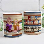 Gepersonaliseerde Funny Best Bitches Sisters Wit Keramische Mok Geschenken voor Vriendin Koffiemok