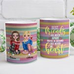 Personlig Best Friends Are Never Apart Vänskap C-typ handtag vit keramikmugg