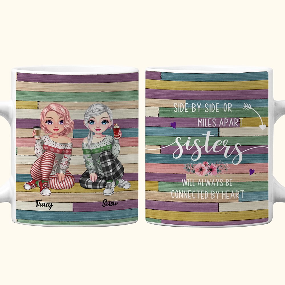 Tasse en céramique blanche personnalisée Long Distance Best Friends Friendship Cadeaux pour les amis