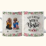Personifierad Livet är bättre med Besties Systrar Vänner Vit Keramikmugg Kvinnor Vänskap Kaffemugg