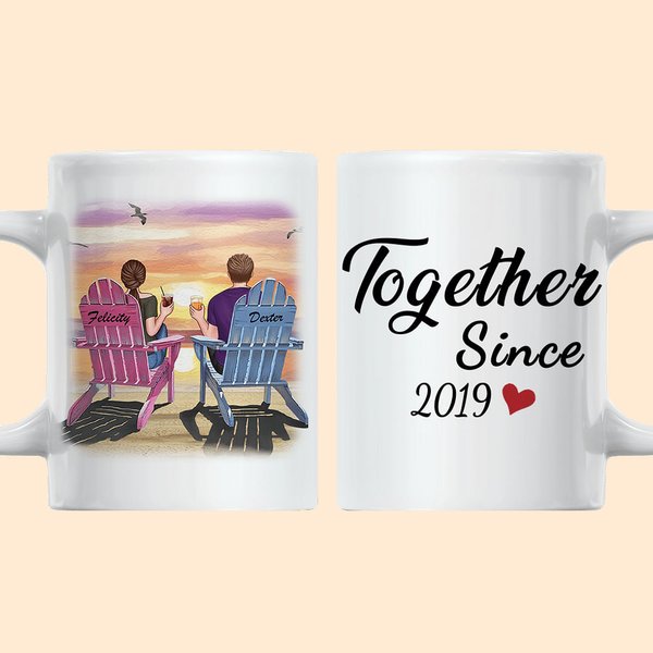 Personalized Couple Together Enjoy the View White Ceramic Mug Gift for Valentine's Day Coffee Mug