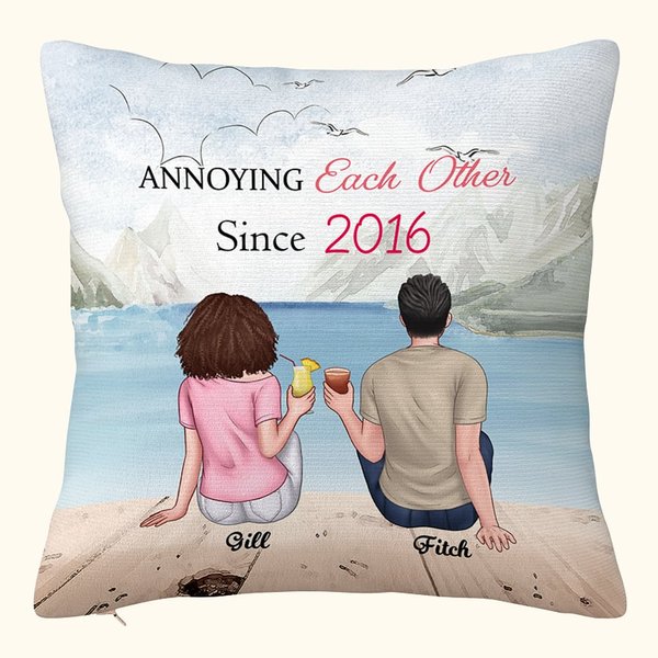 Personalized Couple Annoying Each Other Since Throw Pillow Cover Boyfriend Gifts Home Decoration