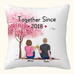Personalized Cushion Cover Couple Flower Tree Together Throw Pillow Cover Gifts for Couples Sofa Decor