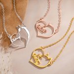 Collier Pendentif Personnalisé en Forme Coeur Cheval Chat Chien Cadeau pour Amoureux des Animaux