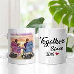 Henkilökohtainen pariskunta yhdessä Nauti näkymästä Valkoinen keraaminen muki Lahja Ystävänpäivä kahvimuki