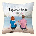 Personalized Couple Vacation Together Year Throw Pillow Cover Girlfriend Gifts Bedroom Decor