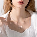 Collier Pendentif Personnalisé en Forme Coeur Cheval Chat Chien Cadeau pour Amoureux des Animaux