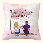 Personligt kuddfodral Par som sitter under träd tillsammans Kasta kuddfodral Girlfriend Gifts Home Decoration