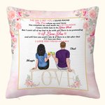 Gepersonaliseerd Kussenhoes Paar Zittend Op Stoelen Vrolijke Bloemen Decoratie Ik Hou Voor Altijd En Altijd Woonkamer Decoratie