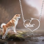 Collier Pendentif Personnalisé en Forme Coeur Cheval Chat Chien Cadeau pour Amoureux des Animaux