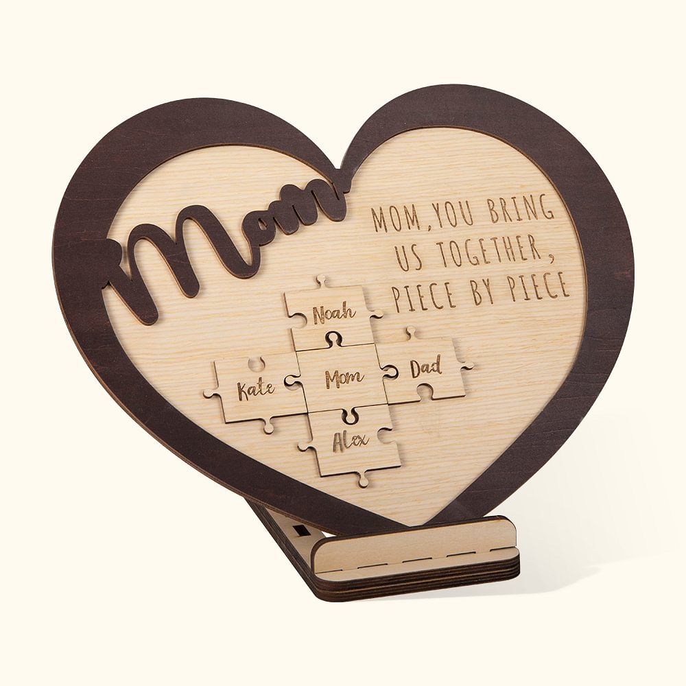 Décoration de Puzzle Personnalisée avec Nom Plaque Murale Cadeau pour Maman Famille