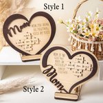 Personalised Puzzle Heart Decoration Wall Sign Gift for Mom