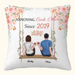 Personalized Throw Pillow Cover Annoying Each Other Couple Flower The Swing Gifts for Couple Bedroom Decor