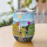Vaso de Vino Personalizado I Love You Forever Sunflower Cumpleaños 12oz