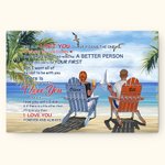 Coppia personalizzata sulla spiaggia Ti amo per sempre Poster da viaggio Pittura senza cornice San Valentino Compleanno Pittura decorativa
