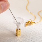 Personalised Pet  Ashes Urn Necklace with Engraved Text Cremation Jewellery Memorial Keepsake Gift for Pet Lover