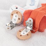 Attache Sucette Personnalisée avec Nom Brodé Design Animal Cadeau de Naissance pour Bébé