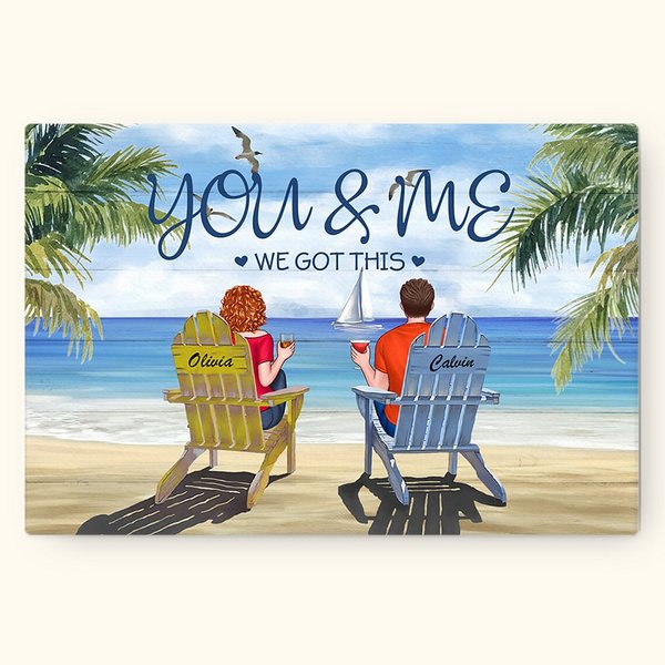 Personalized Couple Seaside Resort Holiday You and Me We Got This Poster Frameless Painting Valentine's Day Home Decoration