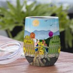 Vaso de Vino Personalizado I Love You Forever Sunflower Cumpleaños 12oz