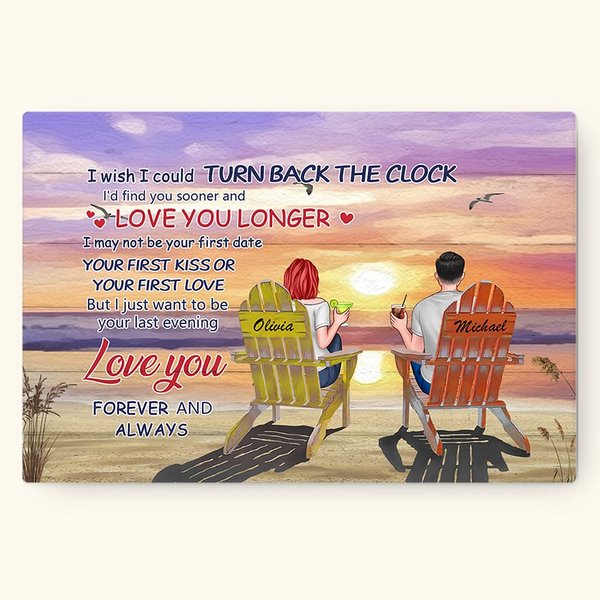 Personalized Couple Beach Holiday Vacation You and Me Poster Frameless Painting Anniversary Valentine's Day Wall Decor