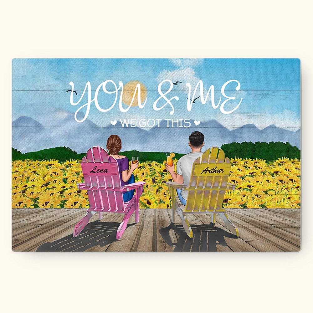 Poster personnalisé Couple Tournesol Vacances Toi et Moi Nous avons ce poster Peinture sans cadre Saint Valentin Anniversaire Cadeau d'Anniversaire Im